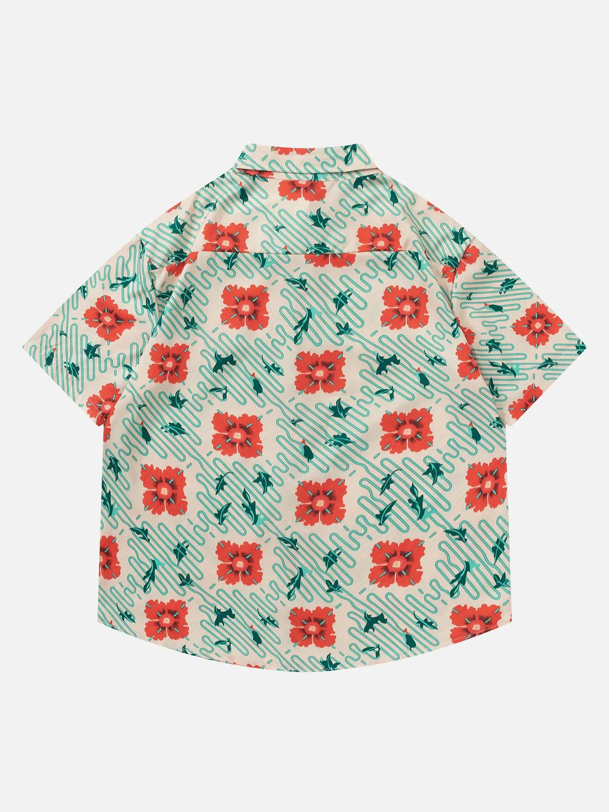 AlanBalen® - Flower Element All-over Print Short Sleeve Shirts