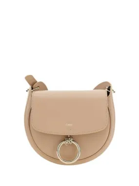 Arlene Leather Small Cross Bag Beige