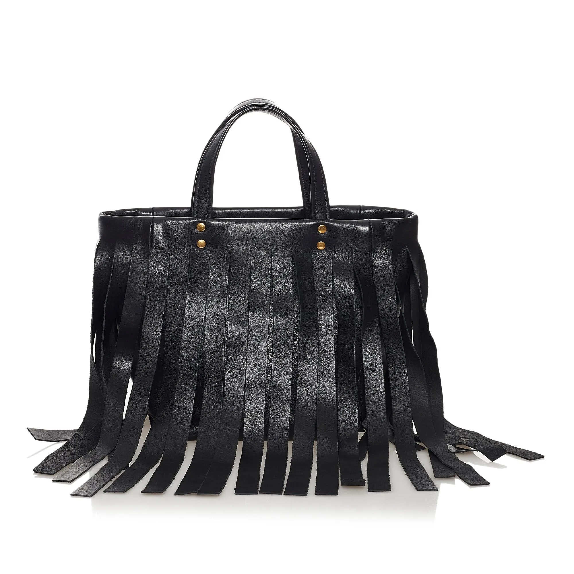 Balenciaga Laundry Cabas Fringe Leather Tote Bag (SHG-33746)