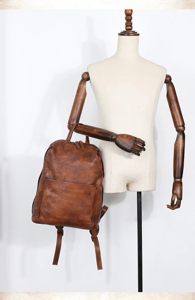 Best Minimalist Leather Rucksack Womens Vintage School Backpacks Leather Backpack Purse