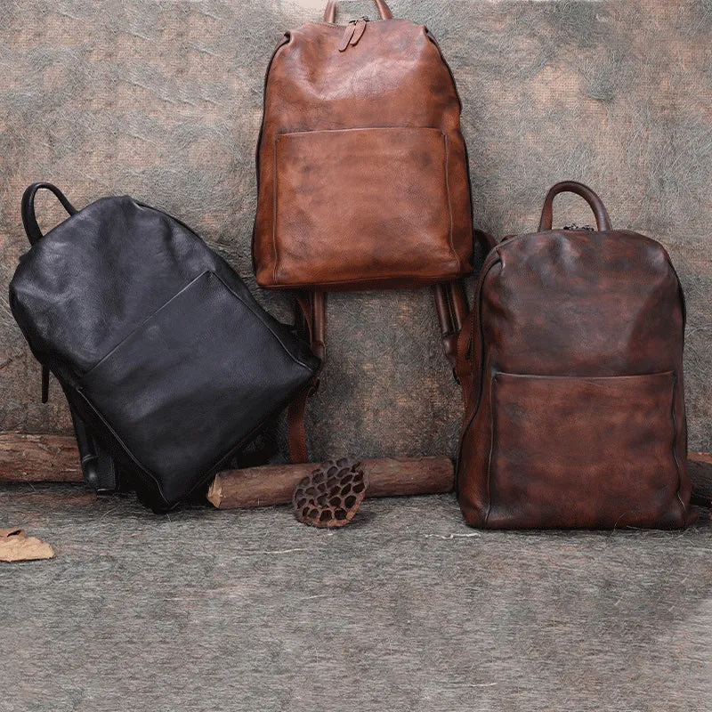 Best Minimalist Leather Rucksack Womens Vintage School Backpacks Leather Backpack Purse