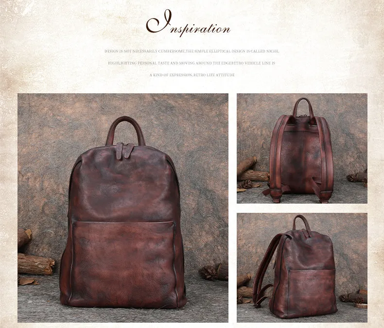 Best Minimalist Leather Rucksack Womens Vintage School Backpacks Leather Backpack Purse