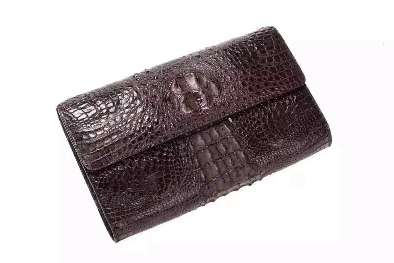 Crocodile Leather Clutch Shoulder Bag For Men