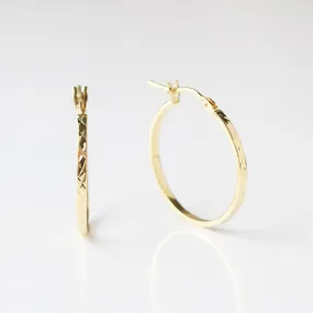 Diamond Cut Slim Hoop Earrings