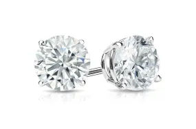 Earrings 0.45 cts Natural Round Diamonds H VS 18kt Gold Studs