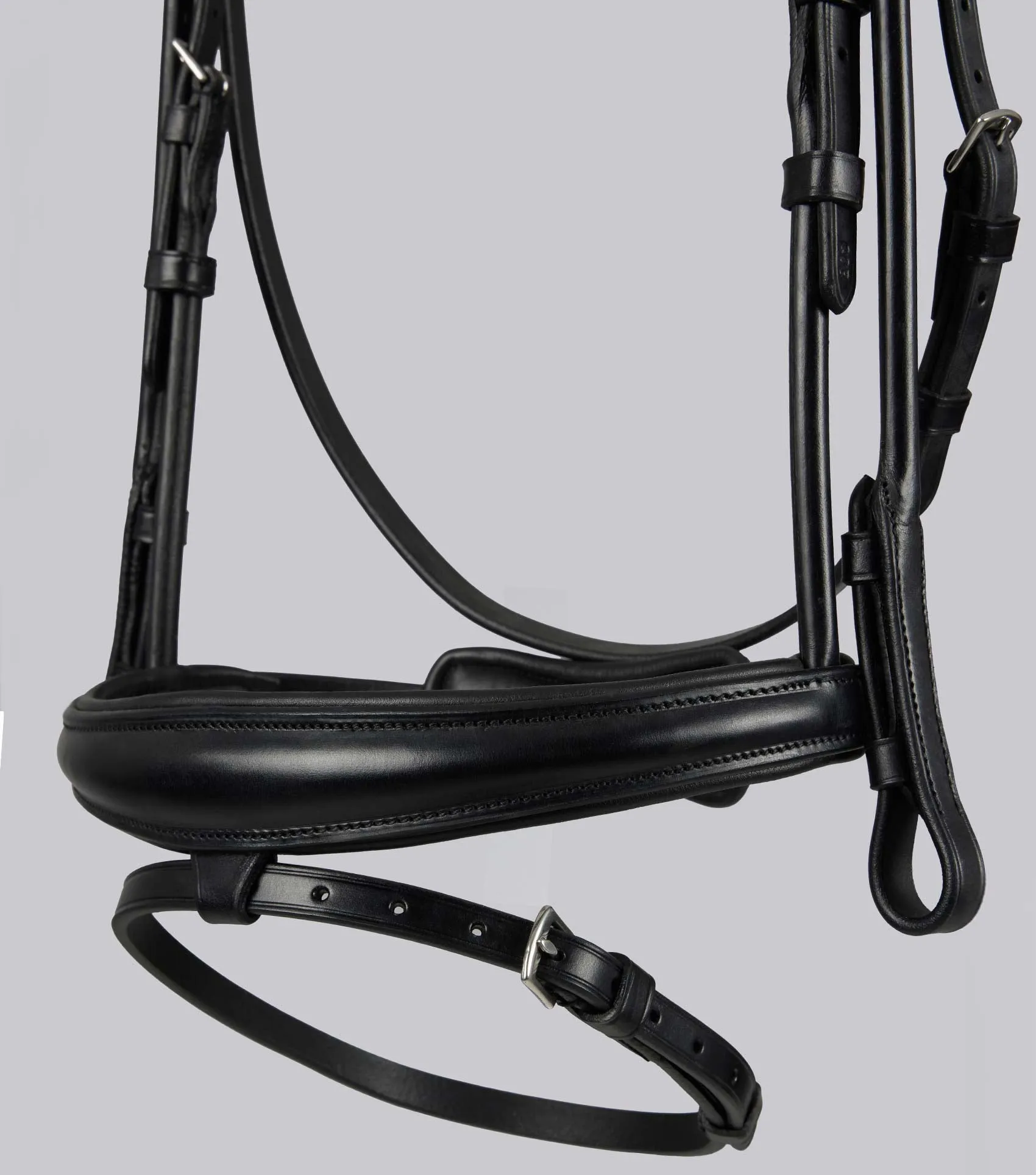 Finetti Rolled Leather Snaffle Bridle Black