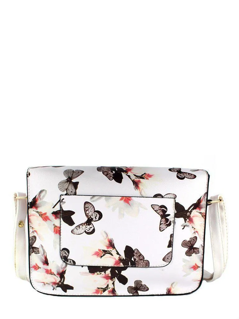 Flower Printed Crossbody Bag