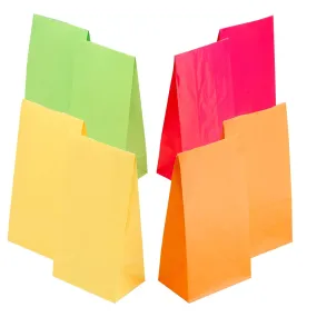 Kicko Neon Assorted Paper Party Bags - 20 Pack - 10.25 Inch - Party Favors, New Moms