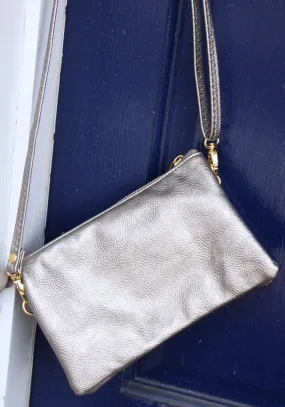 Monogrammed Clutch Pewter