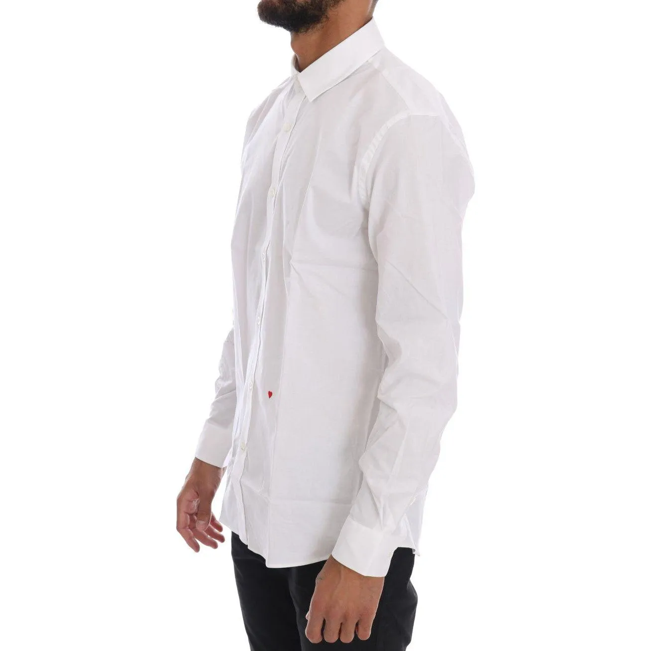 Moschino Elegant White Slim-Fit Cotton Shirt