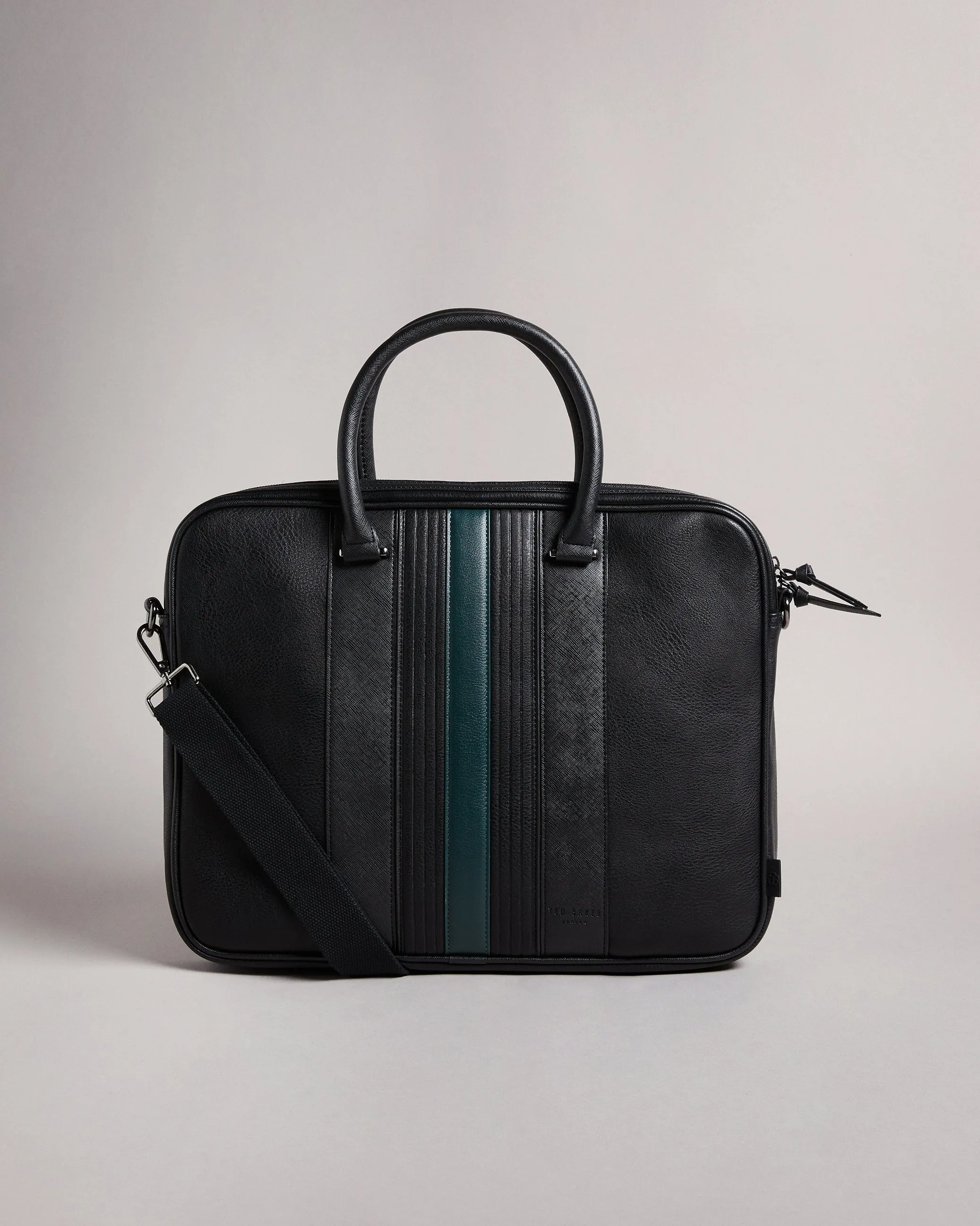 Nevver Striped Pu Document Bag