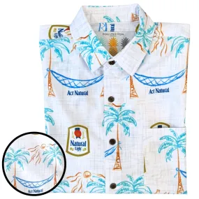 Super Stretch - Island Life Natural Light Hawaiian Shirt