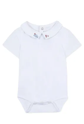 TAR White Bodysuit with Blue and Red Trim