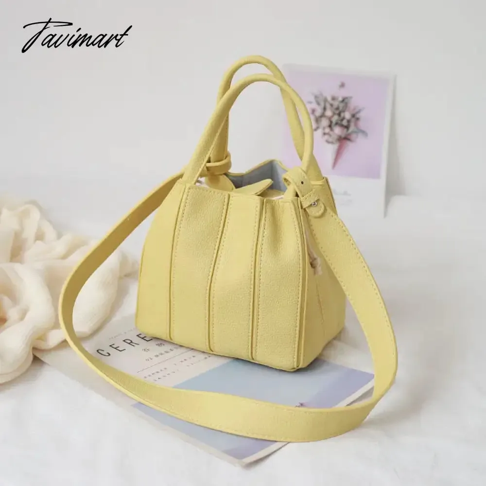 TAVIMART  -  Fashion Folds Women Bucket Bag PU Leather Shoulder Bags Brand Designer Ladies Crossbody Messenger Bags Totes Female handbag