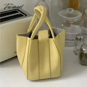 TAVIMART  -  Fashion Folds Women Bucket Bag PU Leather Shoulder Bags Brand Designer Ladies Crossbody Messenger Bags Totes Female handbag