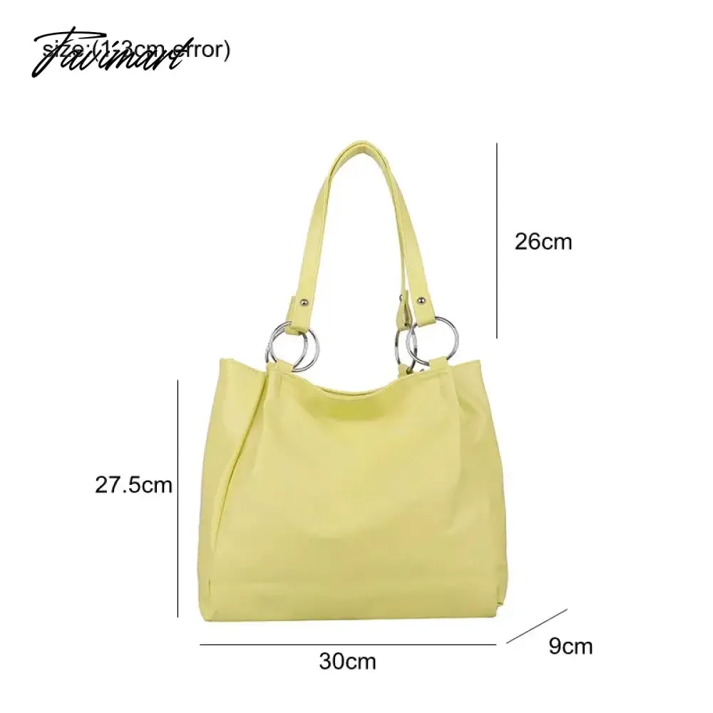 TAVIMART -  Winter Vintage Large PU Leather Totes for Women Larege Capacity Versatile Casual Designer Handbags and Purses Student Bags