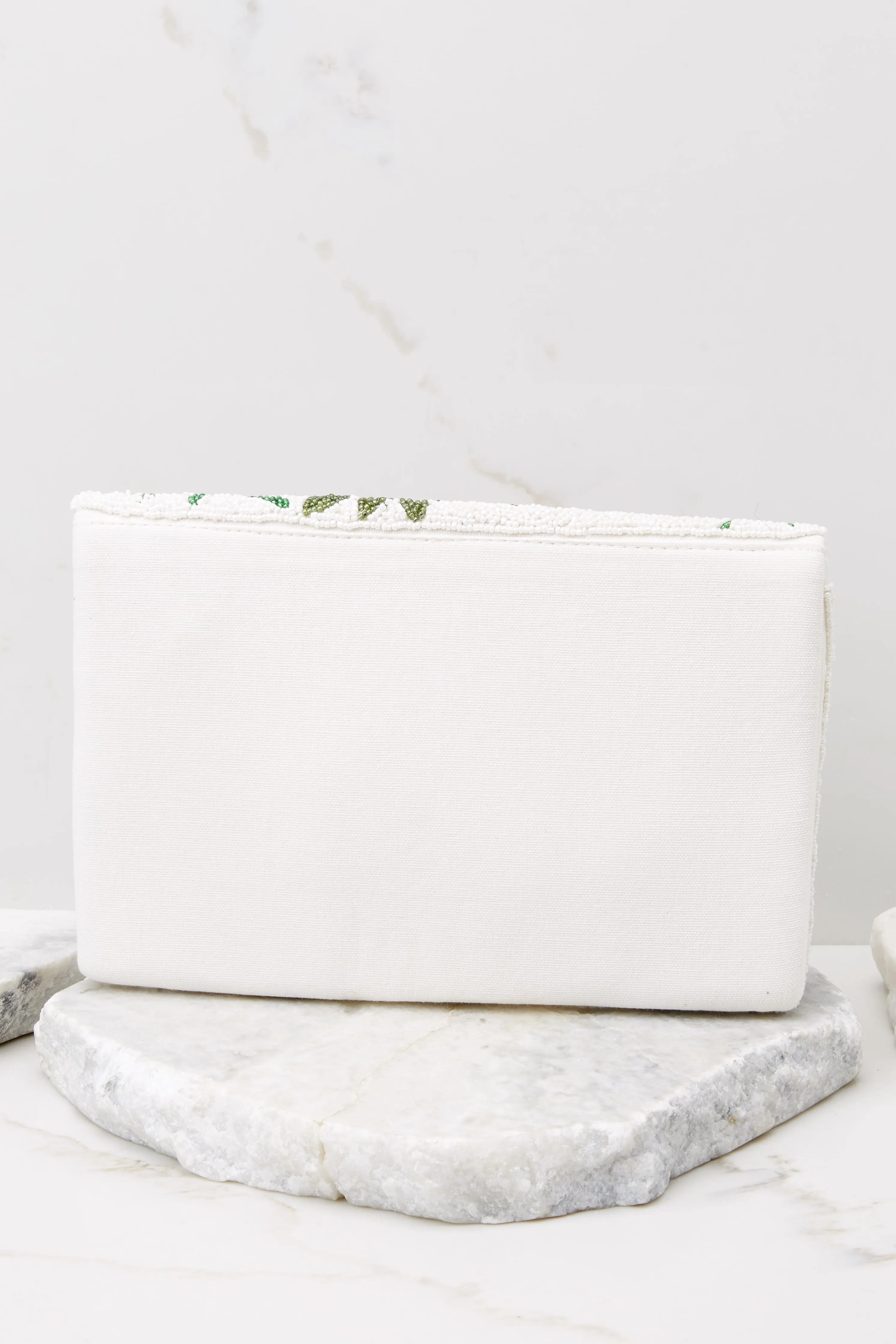 Tropic Of Discussion White Multi Beaded Clutch