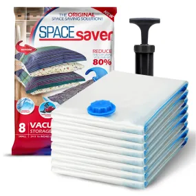 Vacuum Storage Bags (Small 8 Pack) Save 80% On Clothes Storage Space - Space