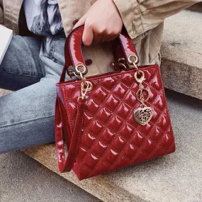 Women Handbag Classic Square Totes Hand Bag Luxury Brand Women Bags Bright Leather Shoulder Bags For Women and ladyes.